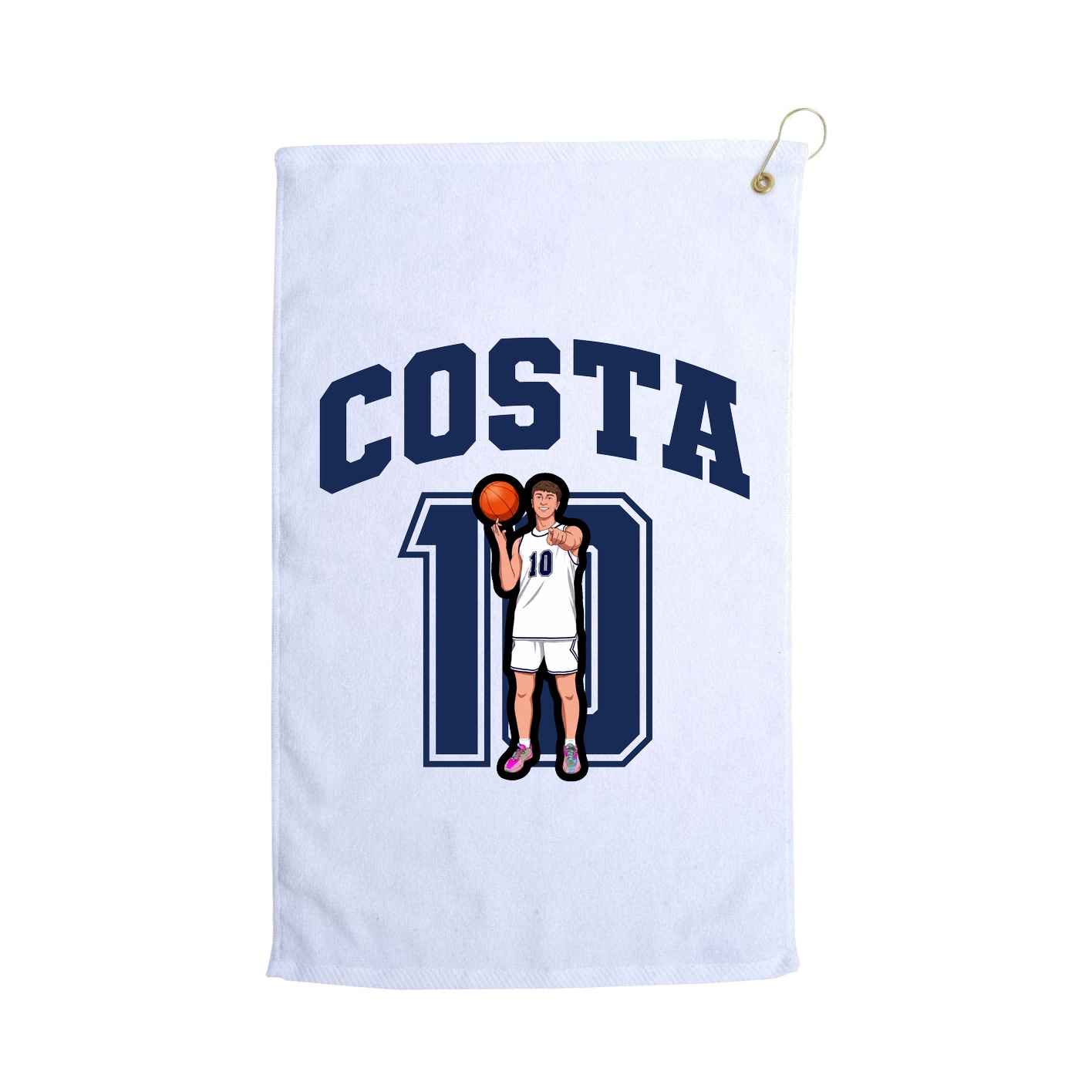 Golf Towel — Number in White