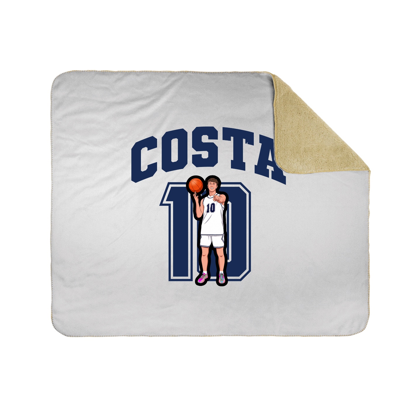 Throw Blanket — Number in White