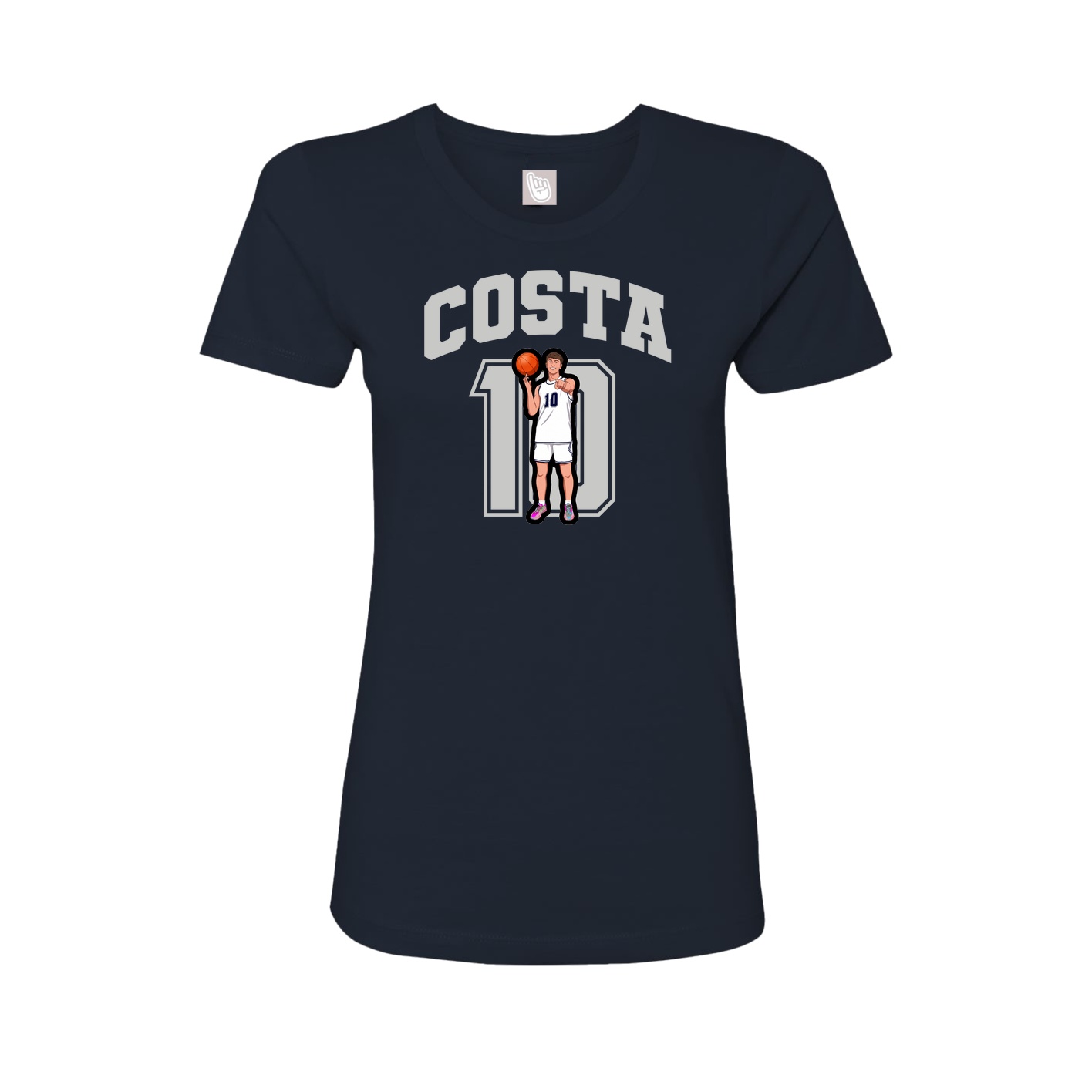 Fitted Women's Tee — Number in Navy