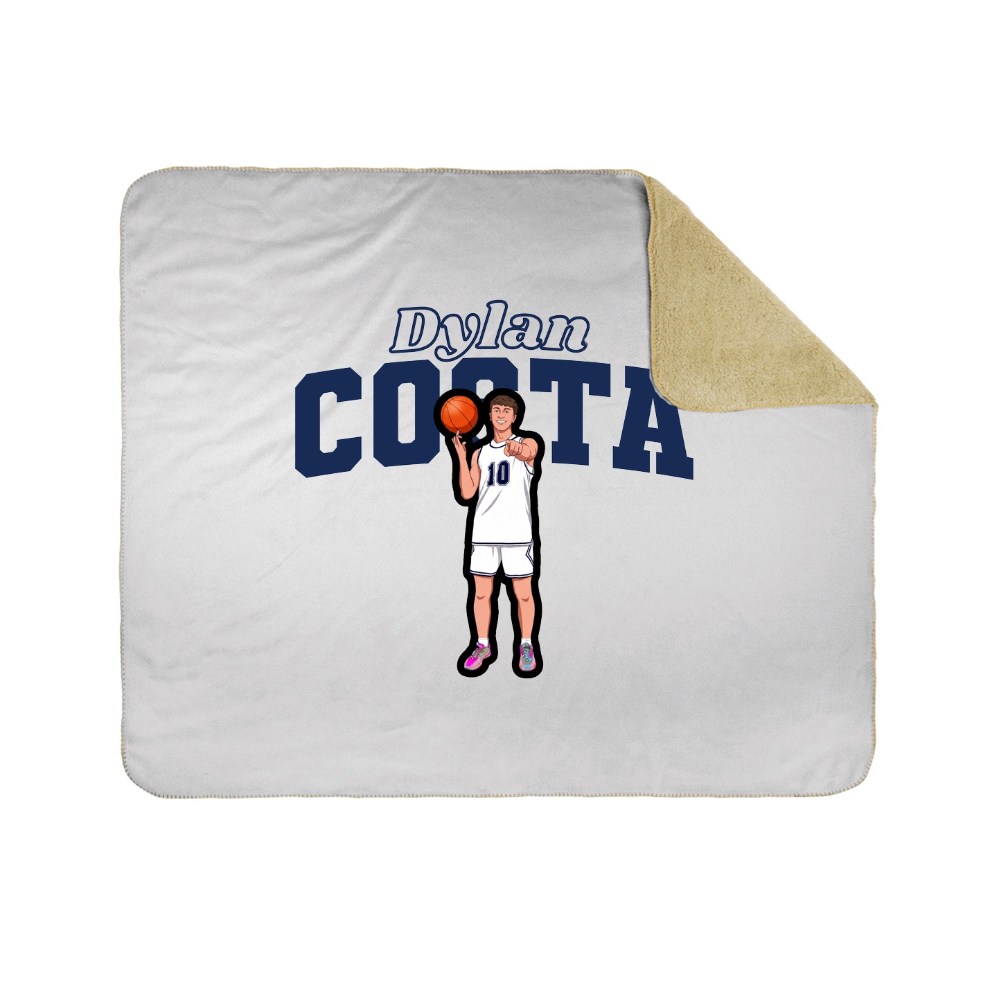 Throw Blanket — Name Arch in White