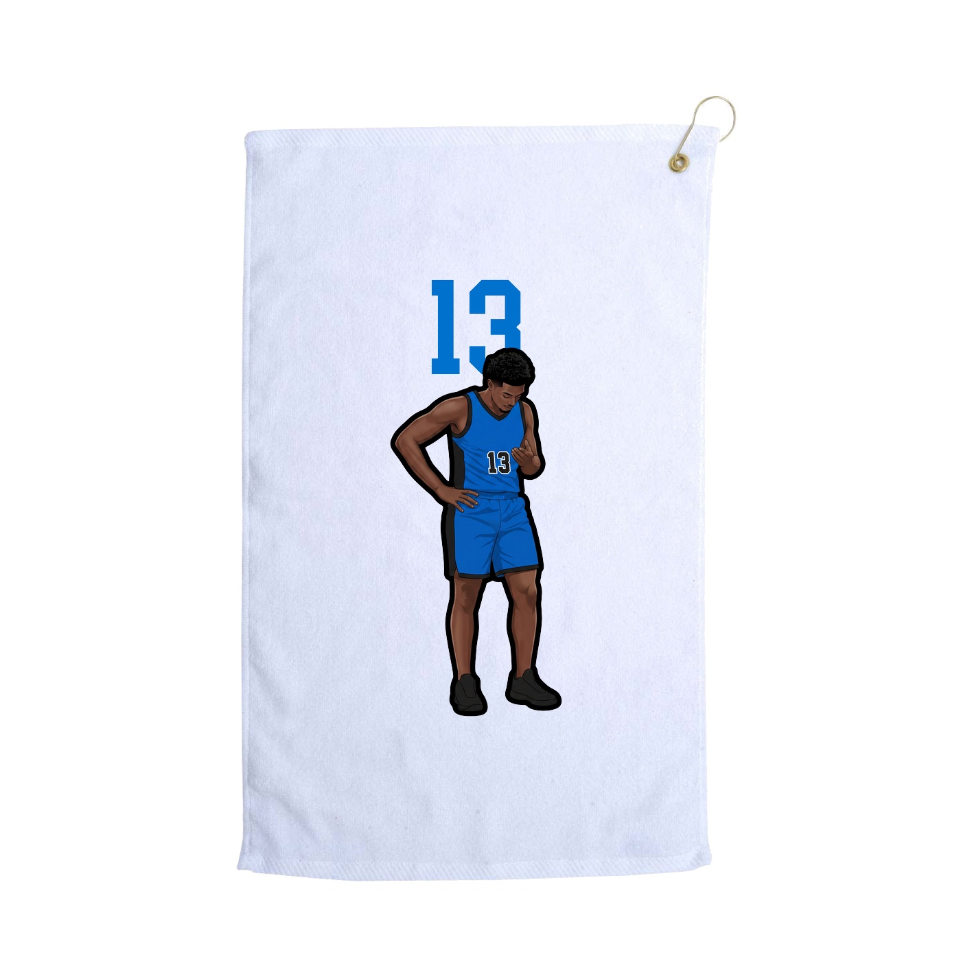 Golf Towel — Number Top in White