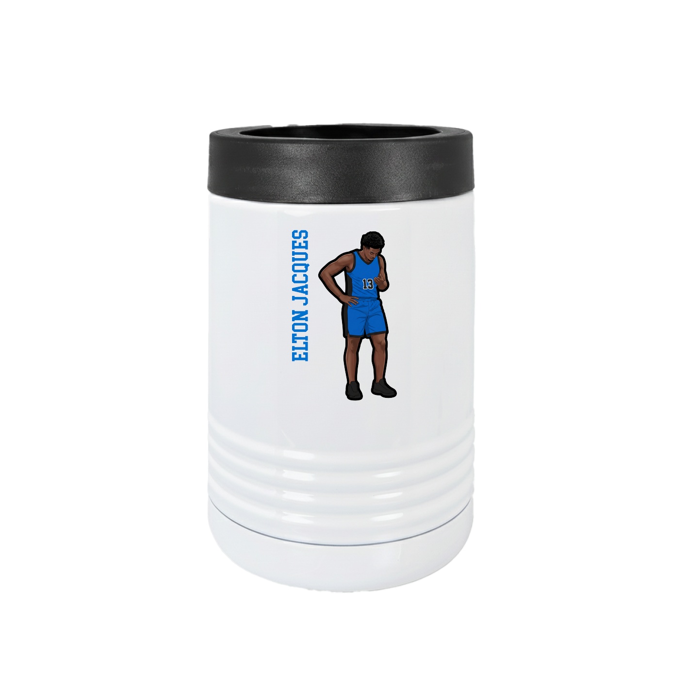 Beverage Holder — Name Vertical in White