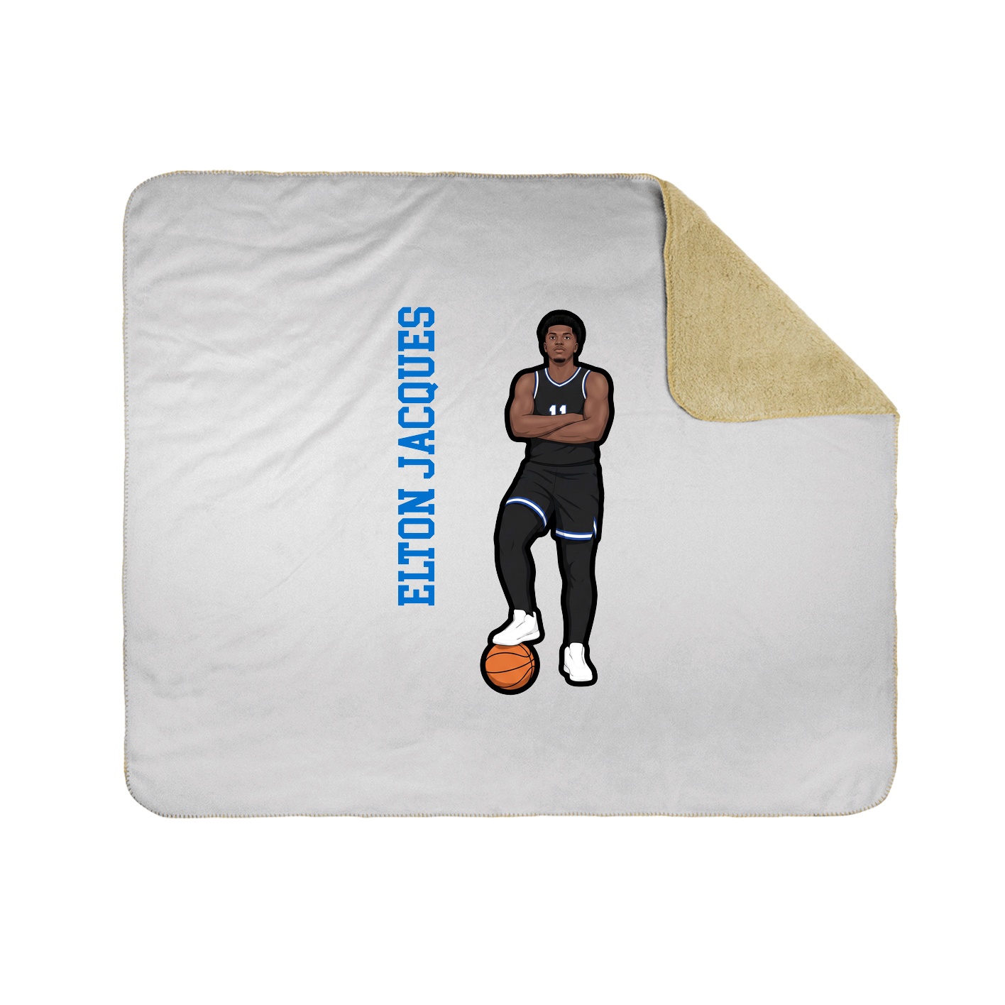 Throw Blanket — Name Vertical in White