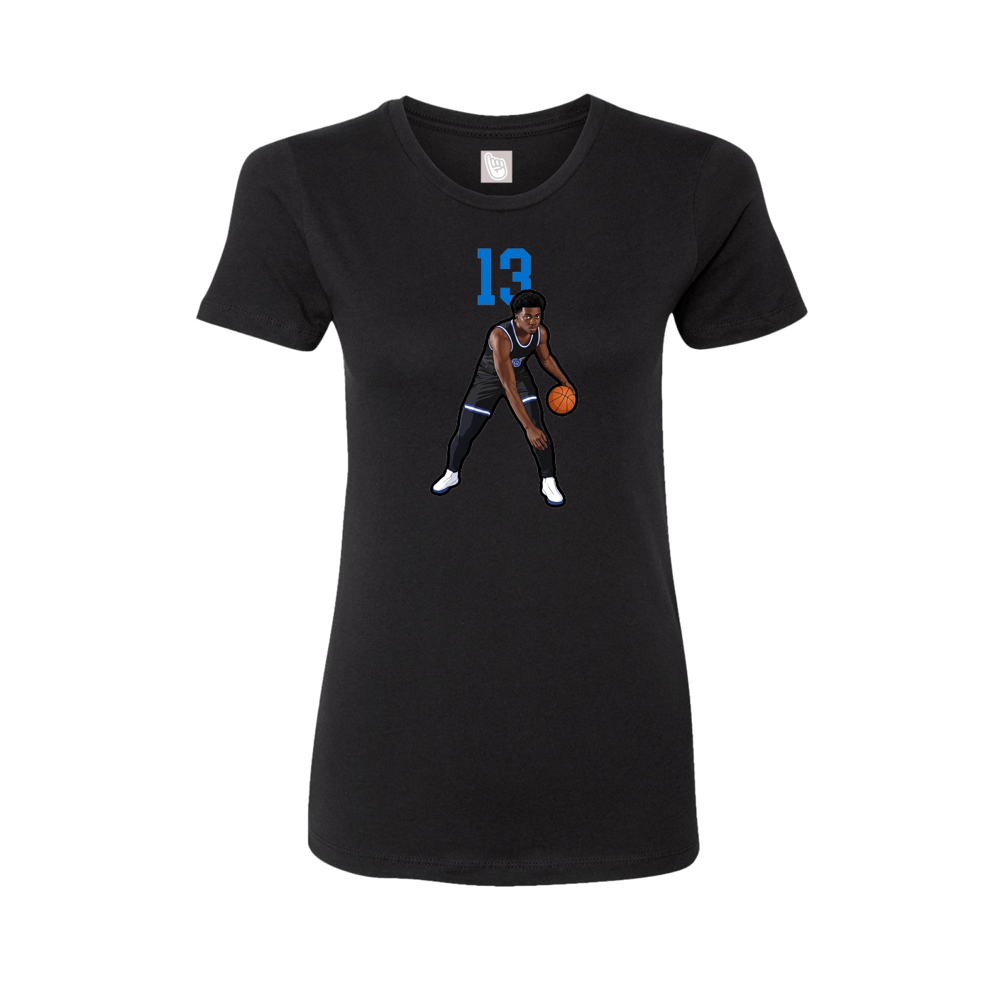 Fitted Women's Tee — Number Top in Black
