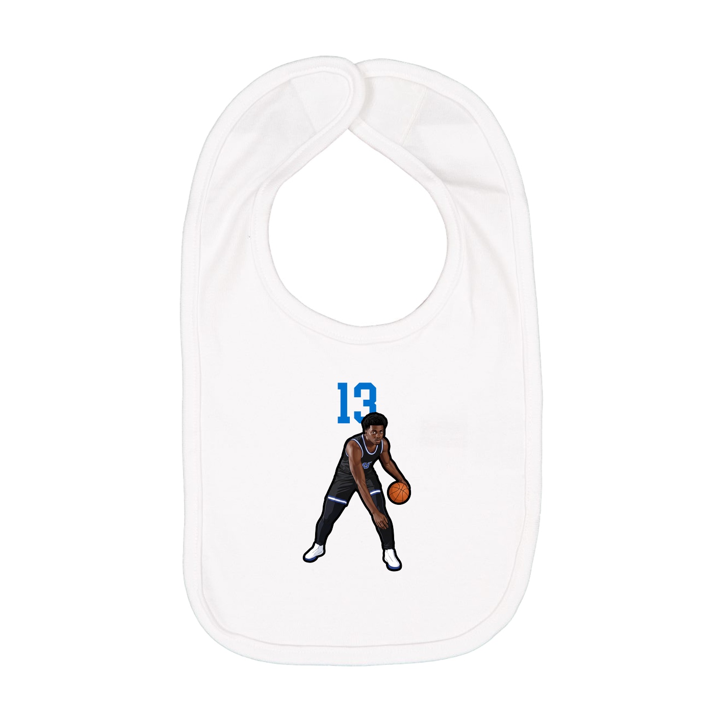Infant Bib — Number Top in White