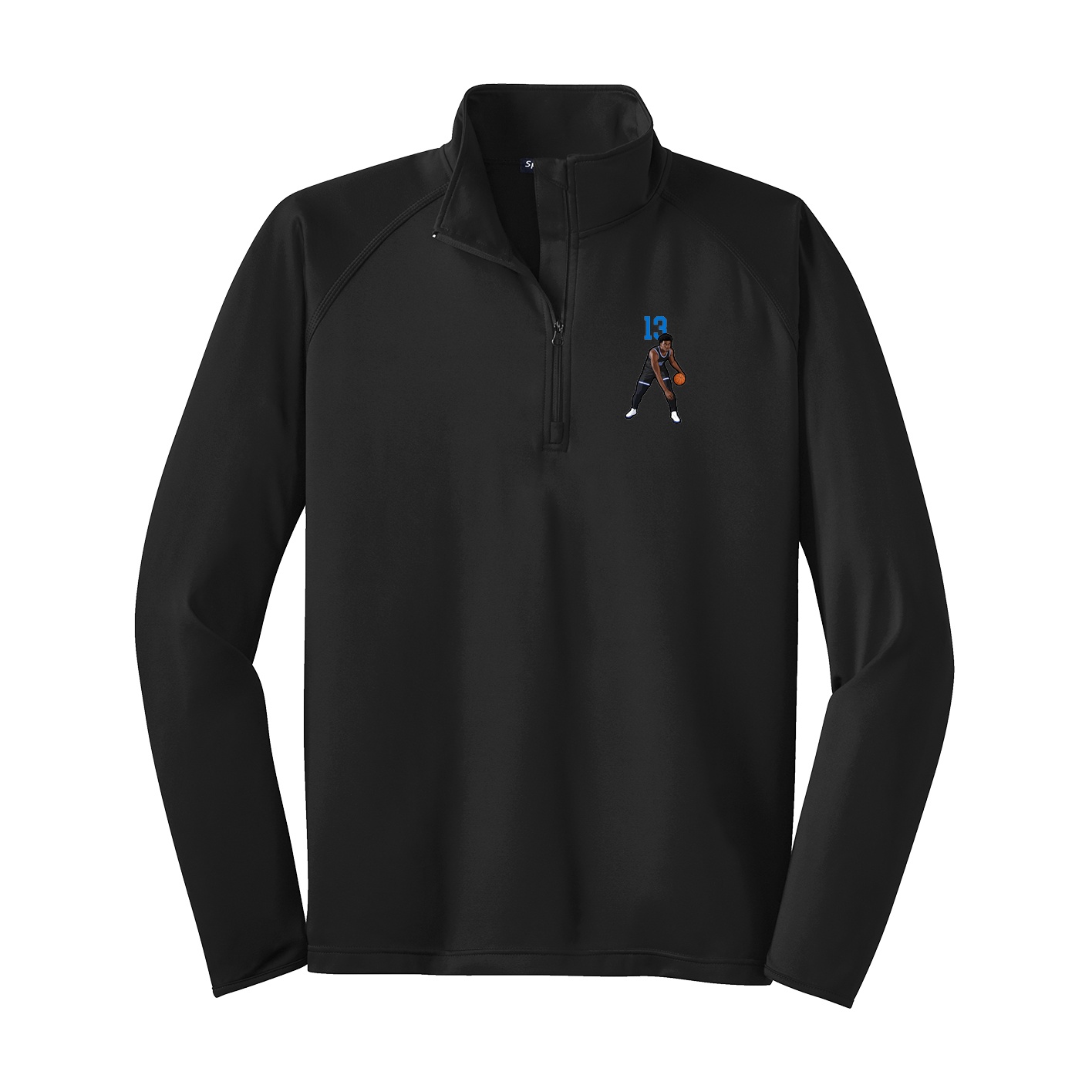 Q-Zip Pullover — Number Top in Black