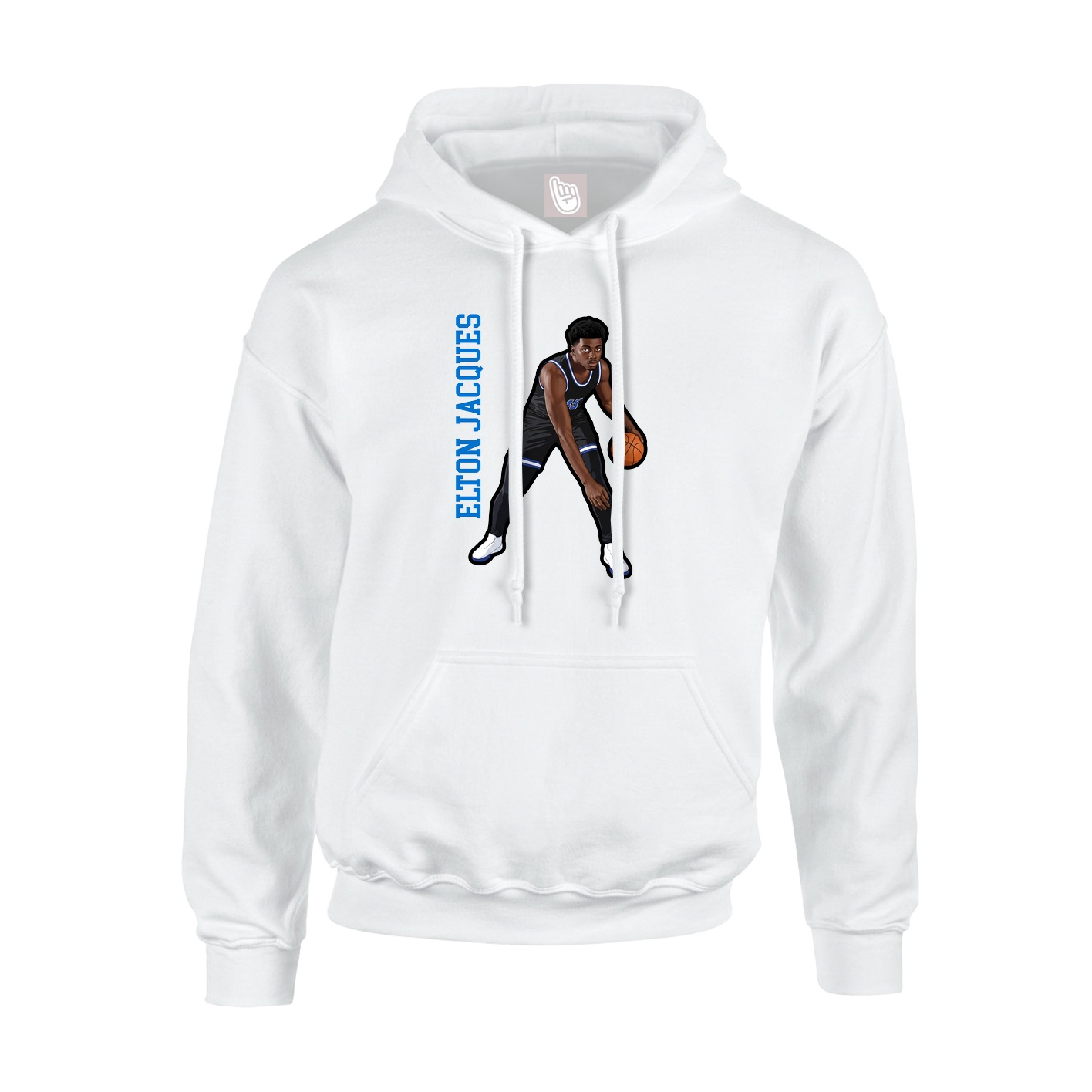 Youth Hoodie — Name Vertical in White