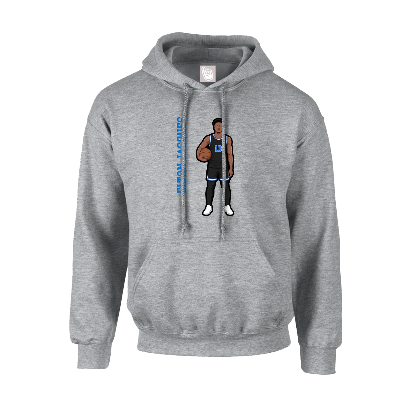 Hoodie — Name Vertical in Grey