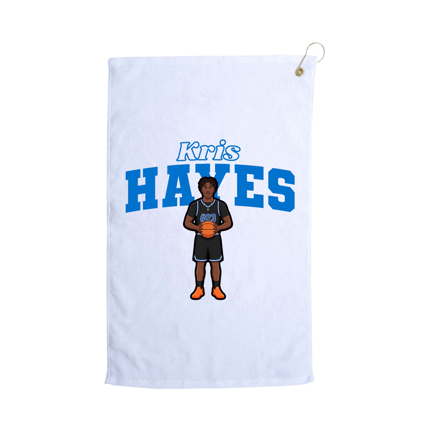 Golf Towel — Name Arch in White