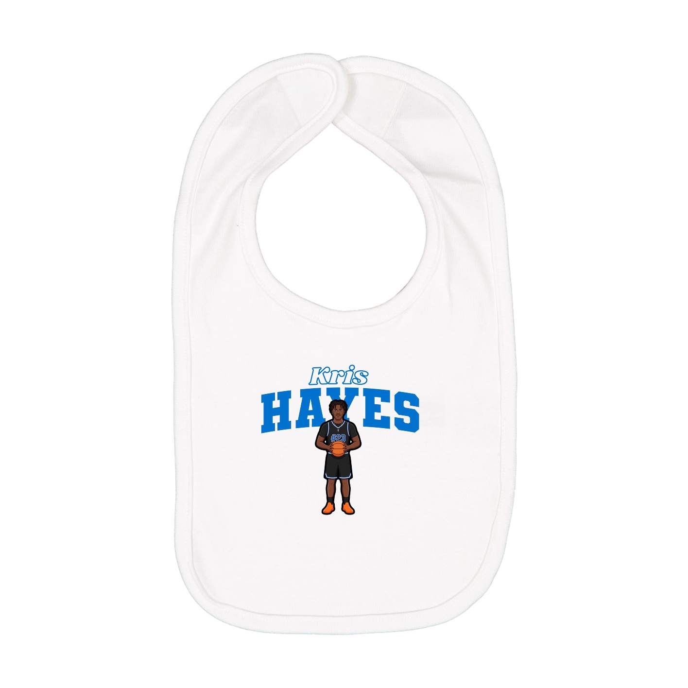 Infant Bib — Name Arch in White