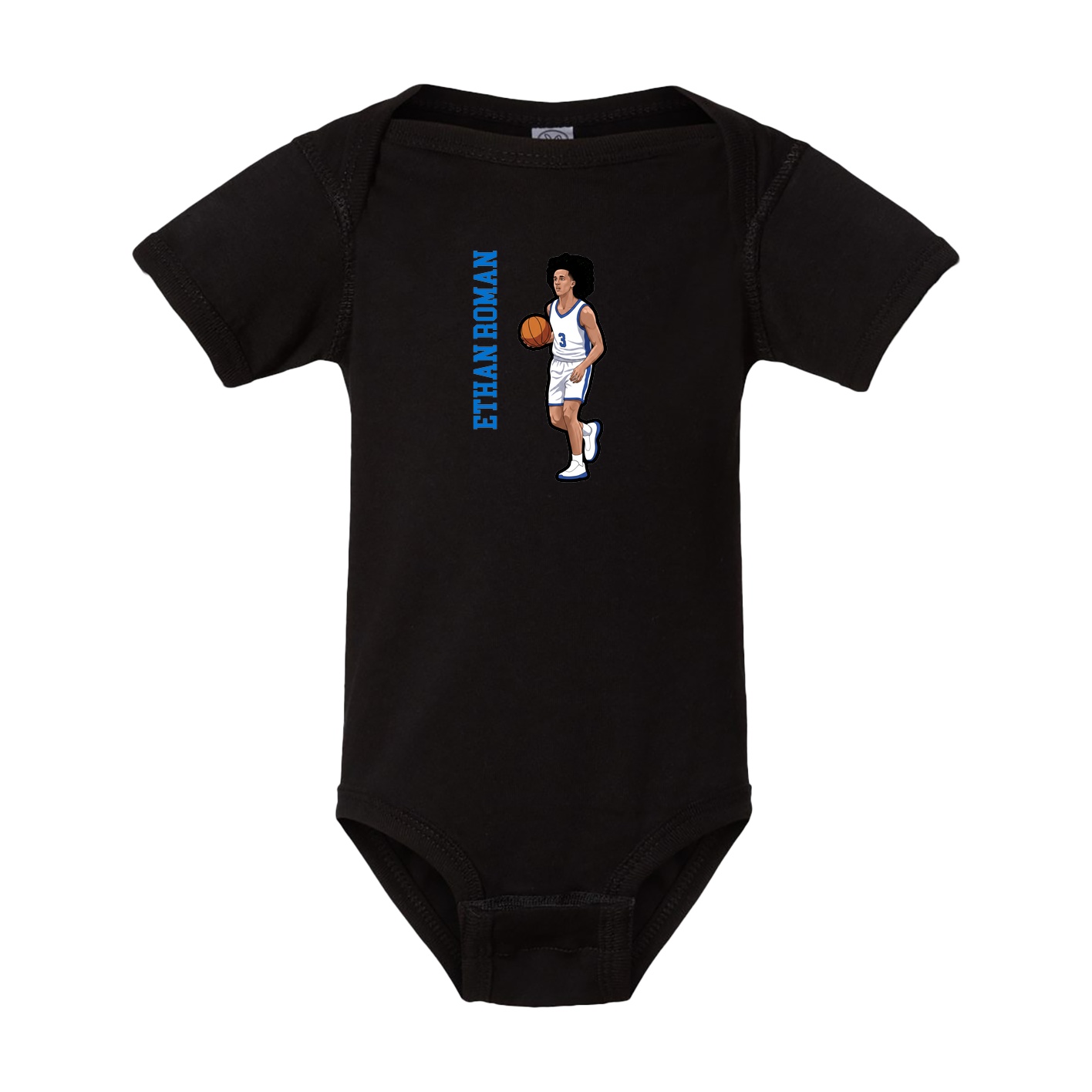 Baby Onesie — Name Vertical in Black