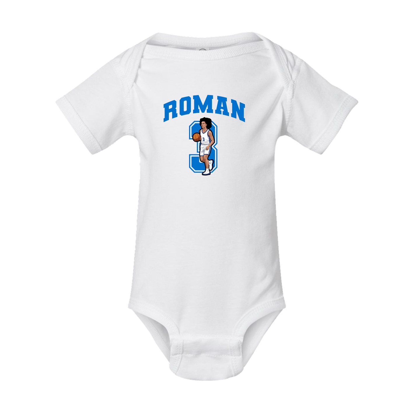 Baby Onesie — Number in White