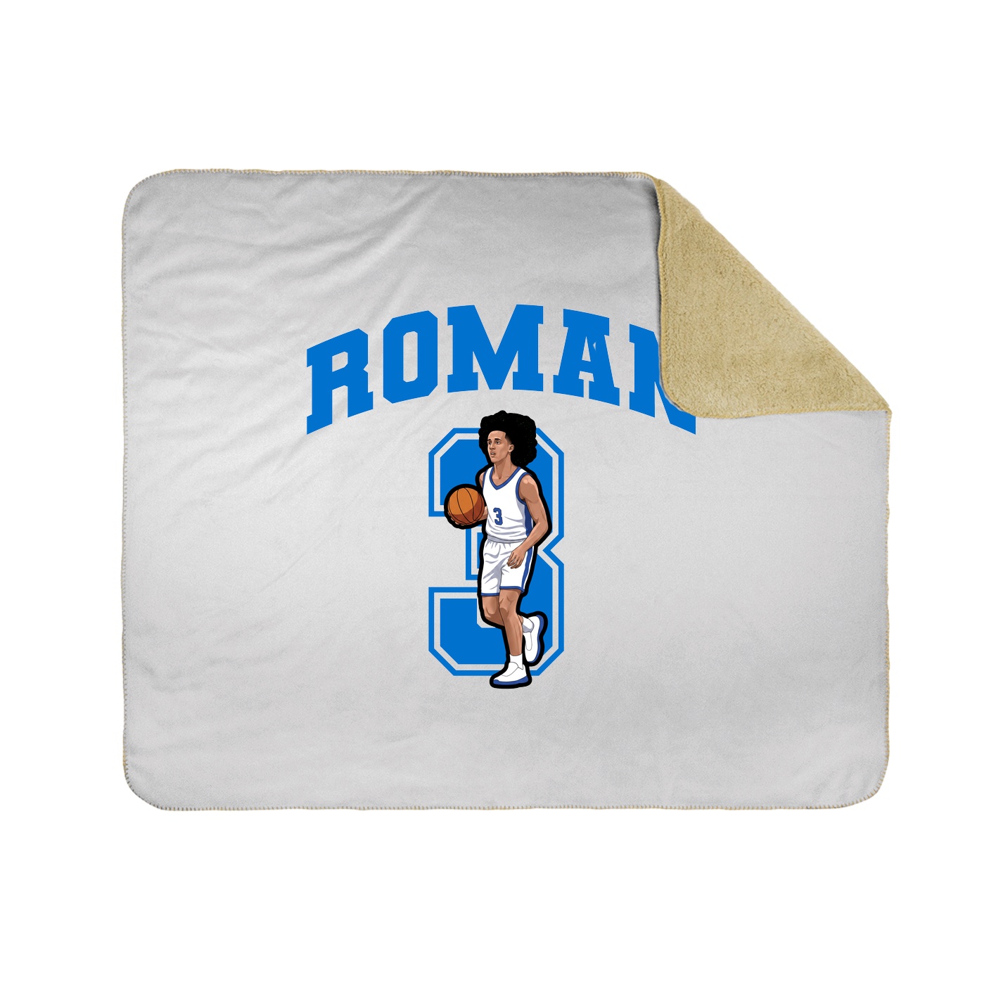 Throw Blanket — Number in White