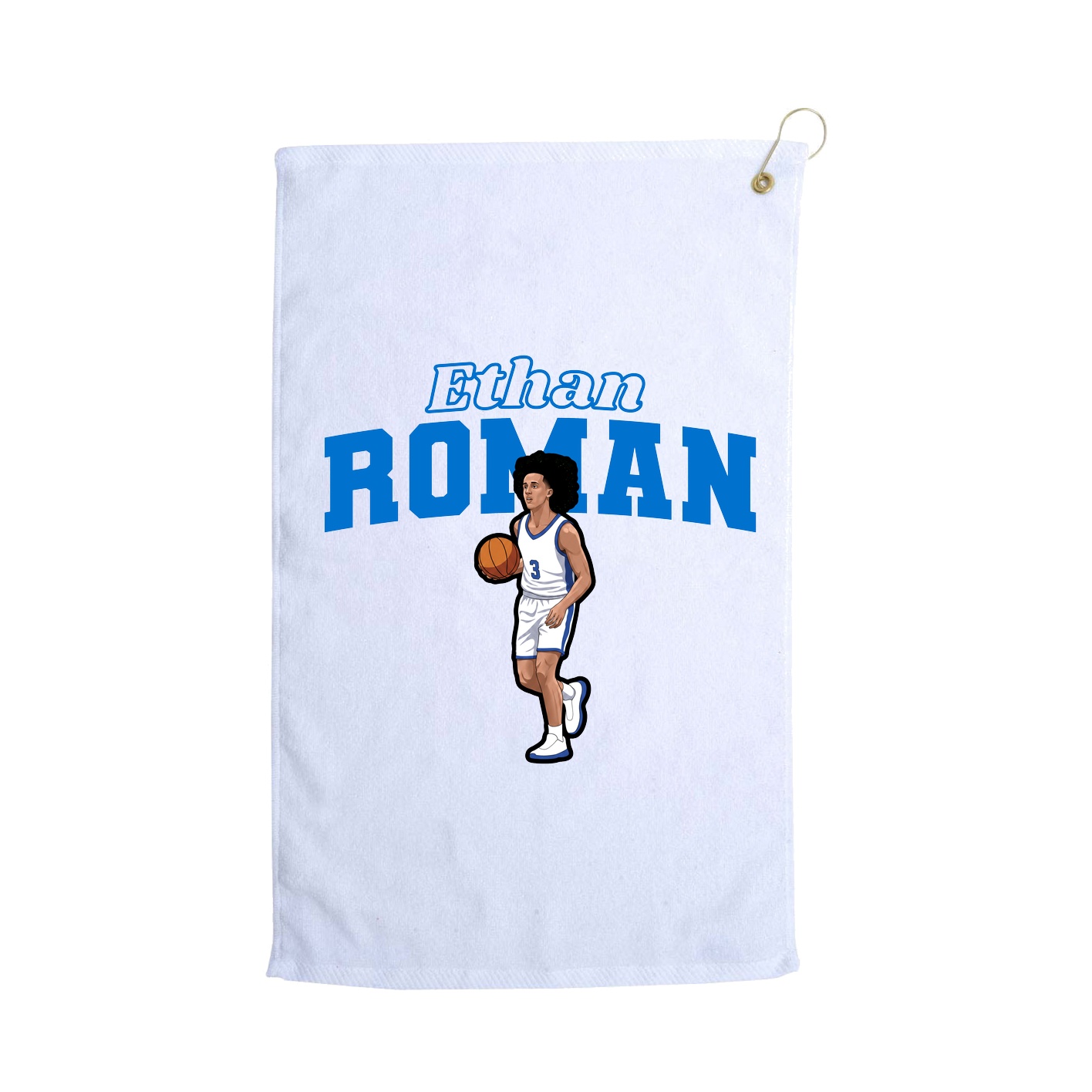 Golf Towel — Name Arch in White