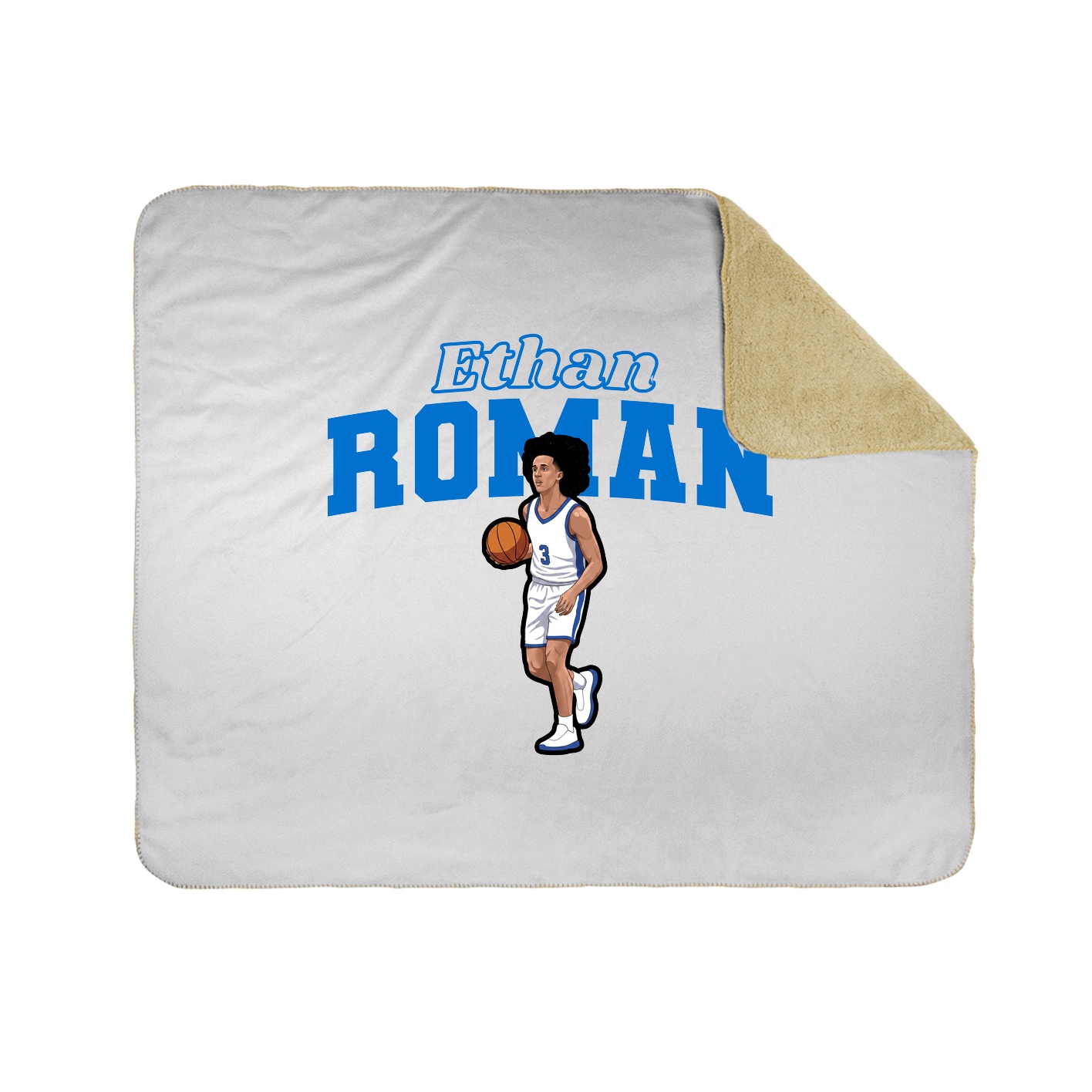 Throw Blanket — Name Arch in White