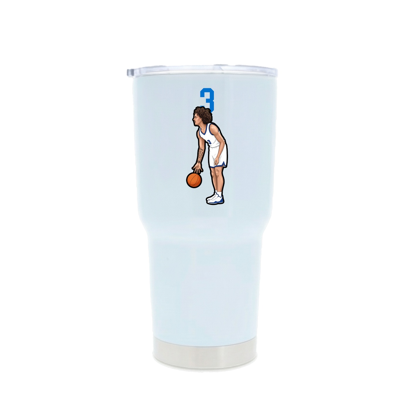30oz Stainless Steel Tumbler — Number Top in White