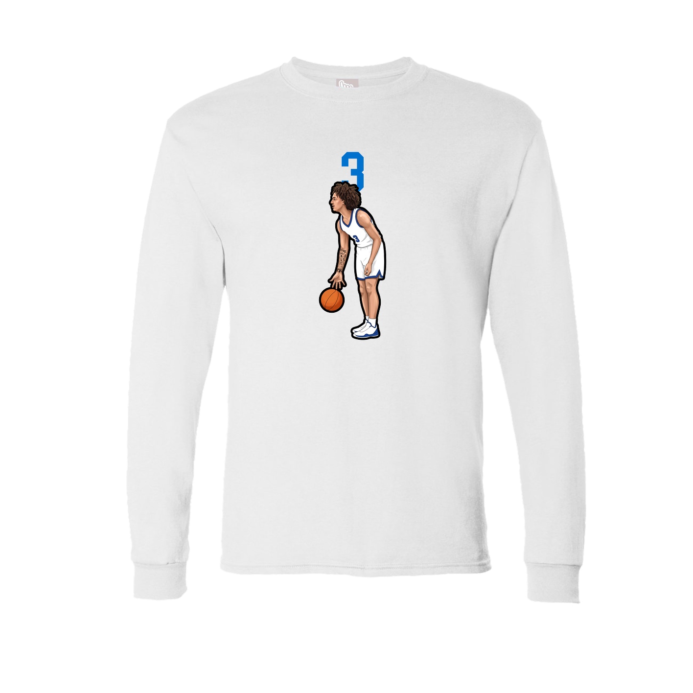 Long Sleeve Tee — Number Top in White