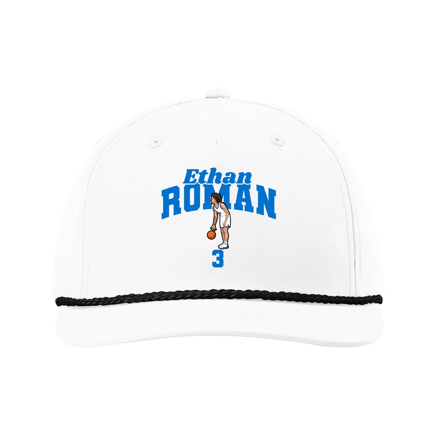 Five-Panel Classic Rope Cap — Signature Arch in White