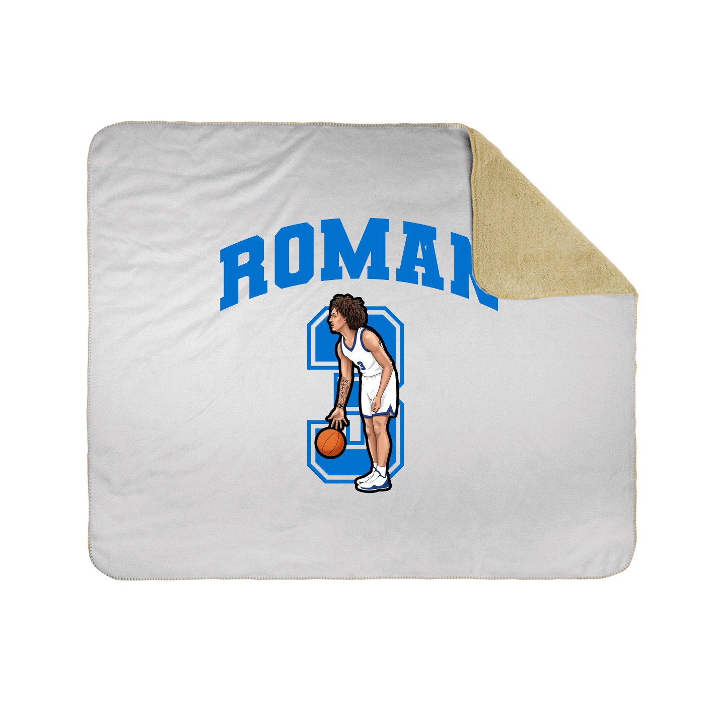 Throw Blanket — Number in White