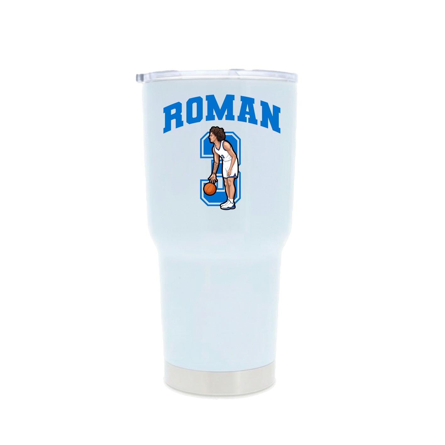 30oz Stainless Steel Tumbler — Number in White