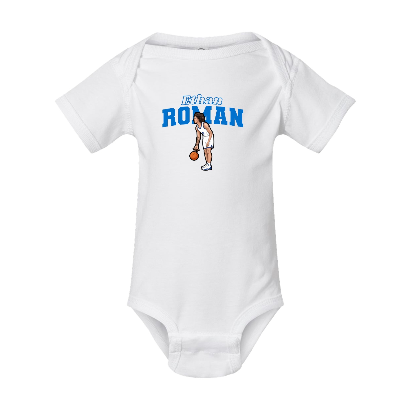 Baby Onesie — Name Arch in White