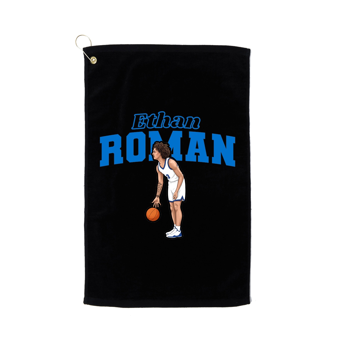 Golf Towel — Name Arch in Black