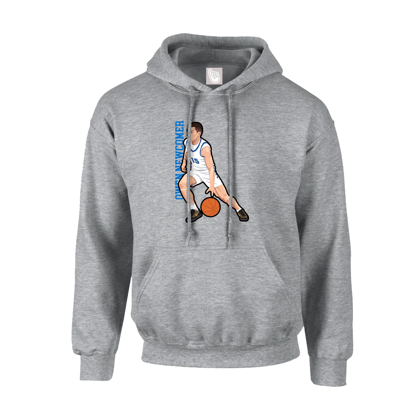 Hoodie — Name Vertical in Grey