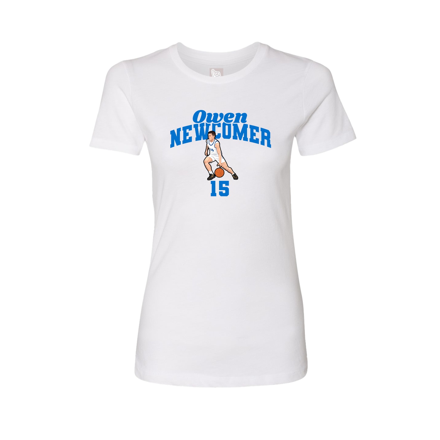 Fitted Women's Tee — Signature Arch in White