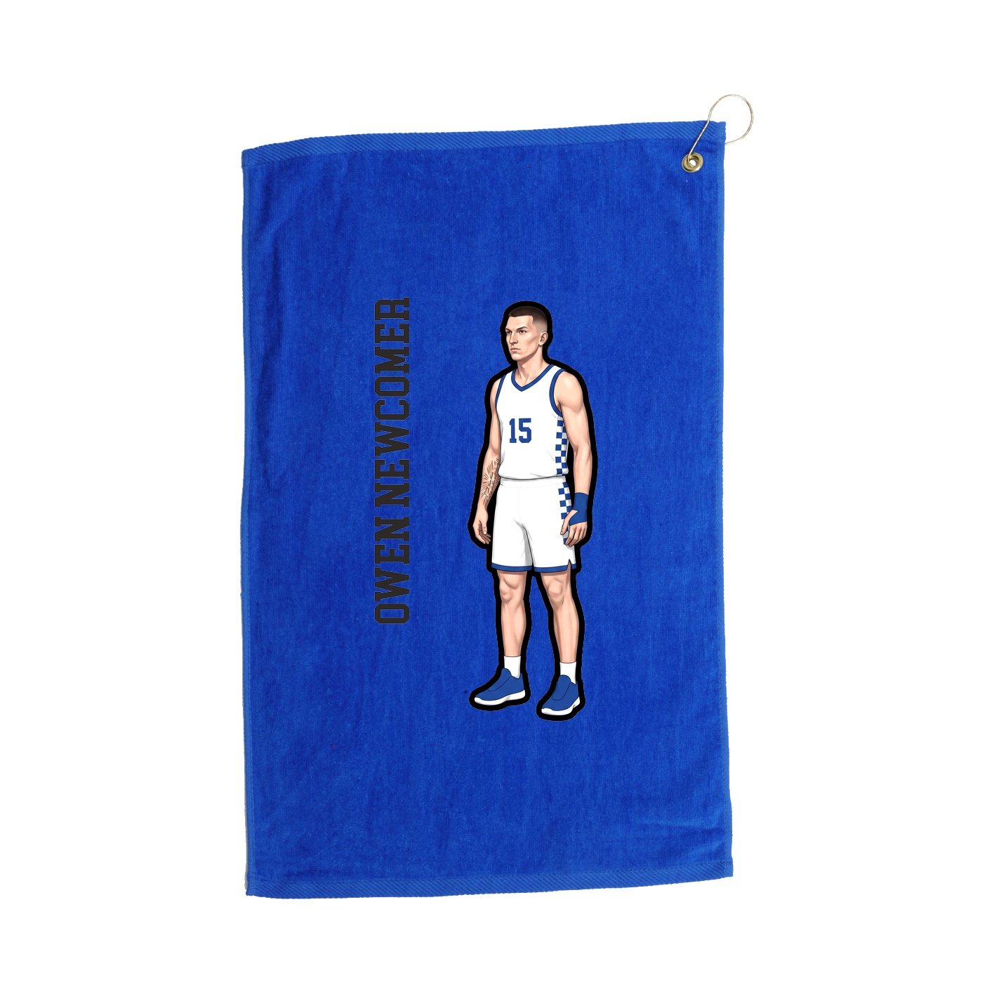 Golf Towel — Name Vertical in Royal