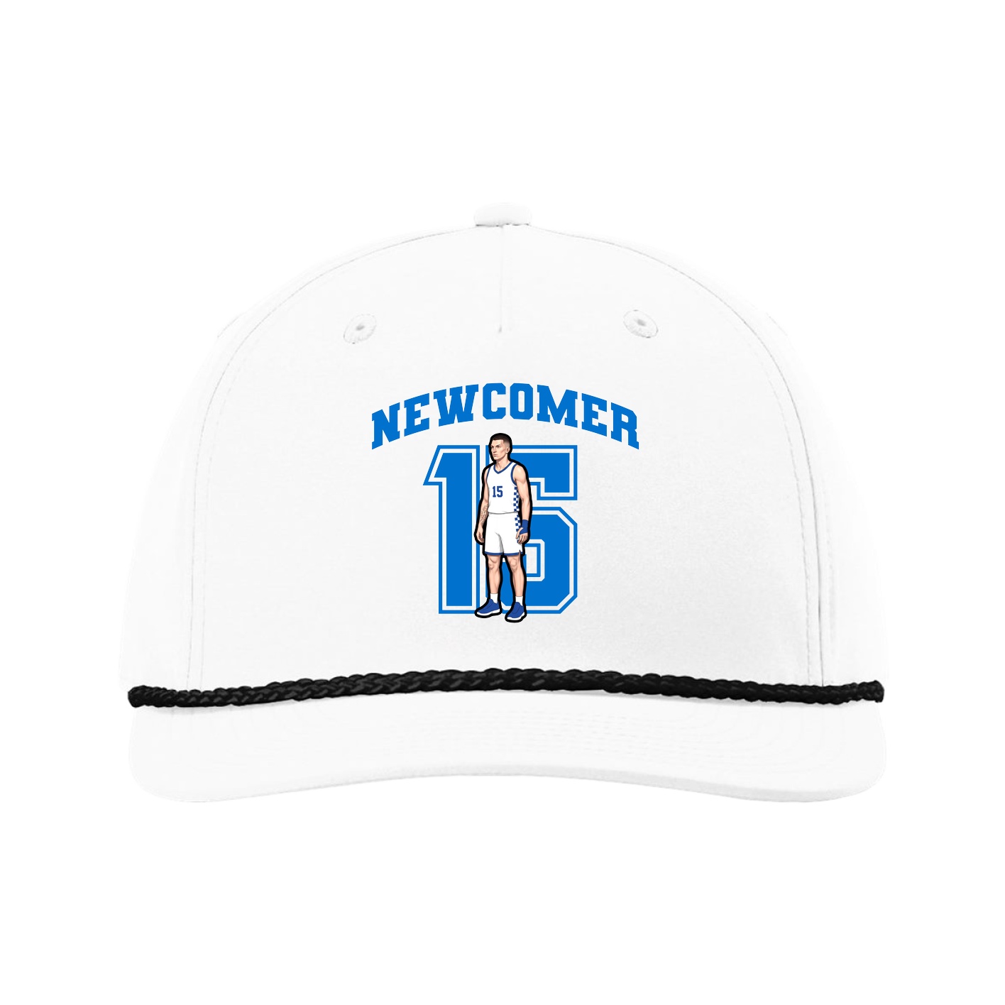 Five-Panel Classic Rope Cap — Number in White