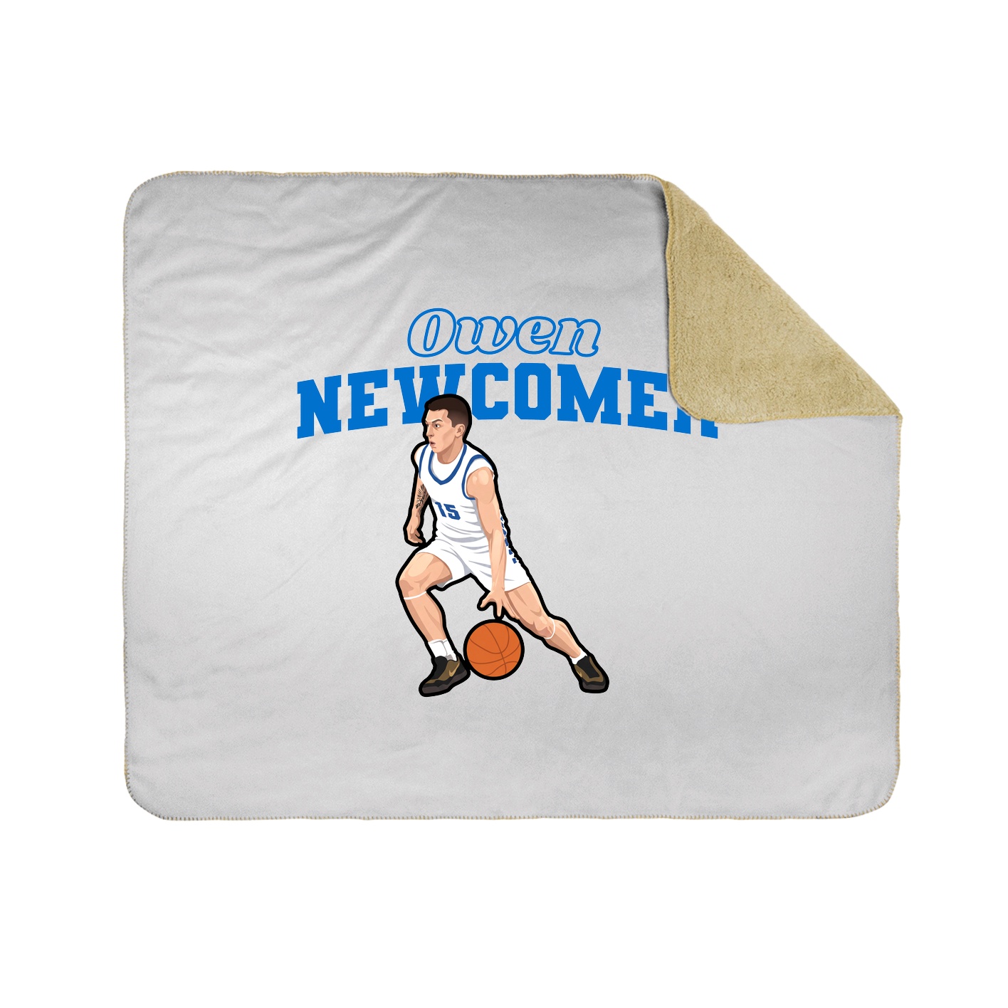 Throw Blanket — Name Arch in White