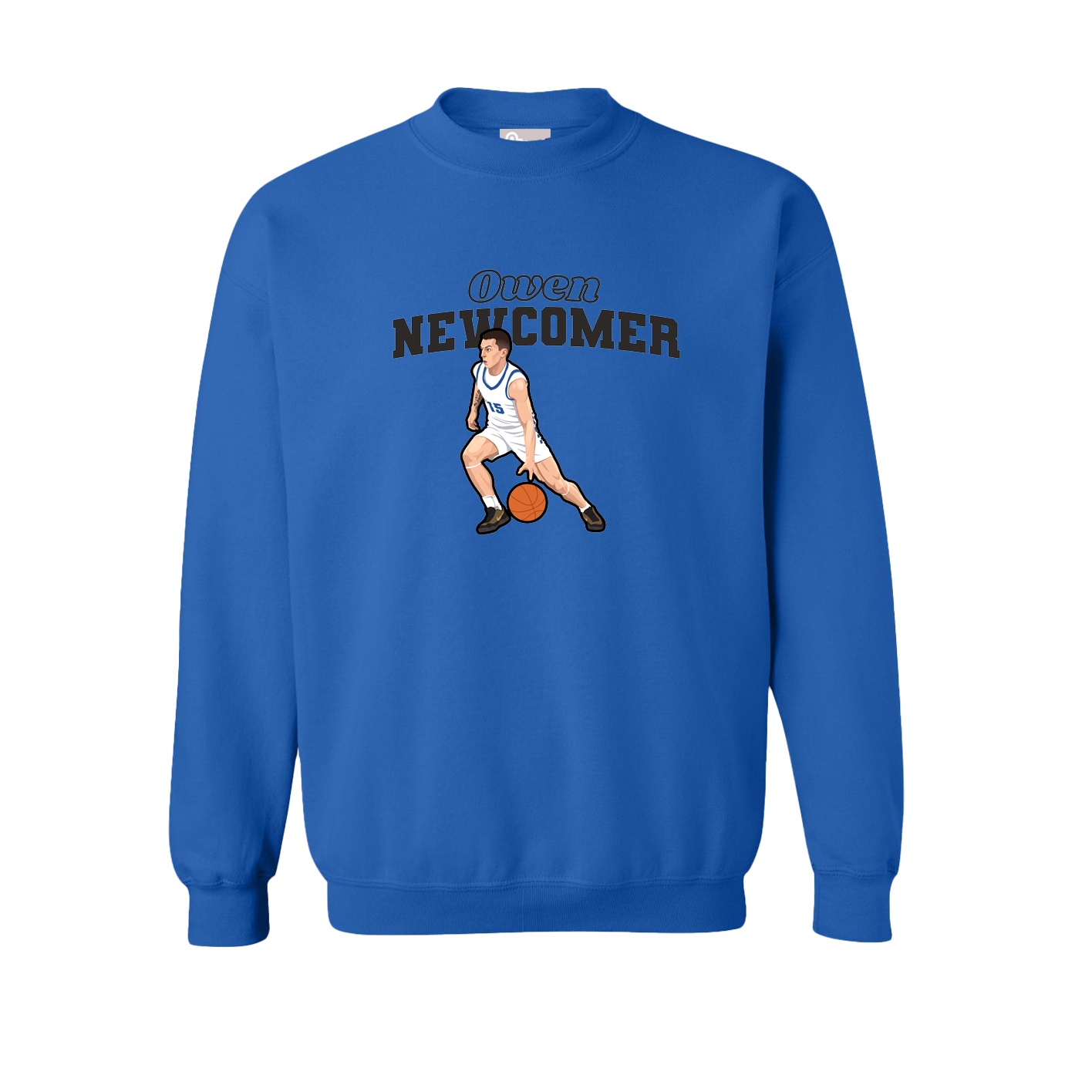 Fleece Crew — Name Arch in Royal