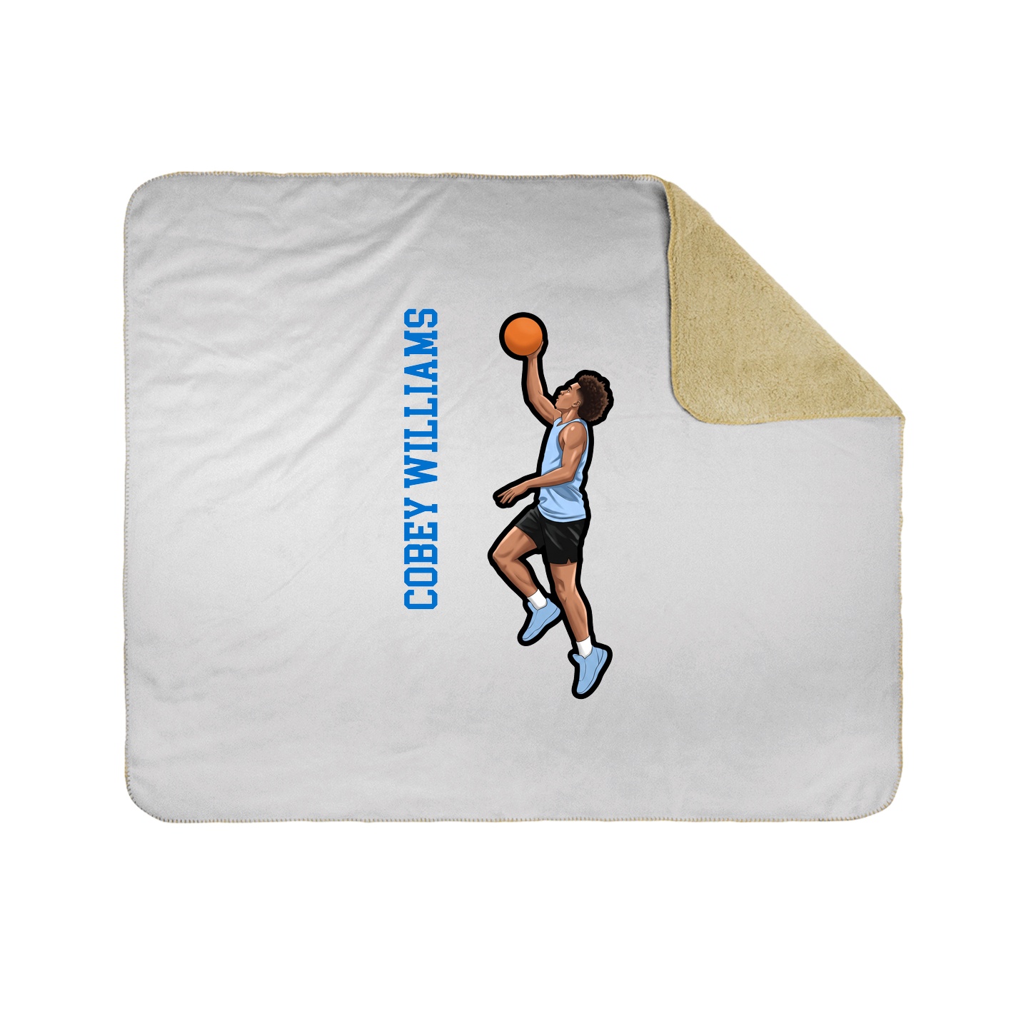 Throw Blanket — Name Vertical in White