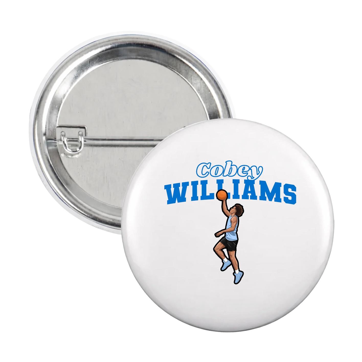 Game Day Button — Name Arch in White