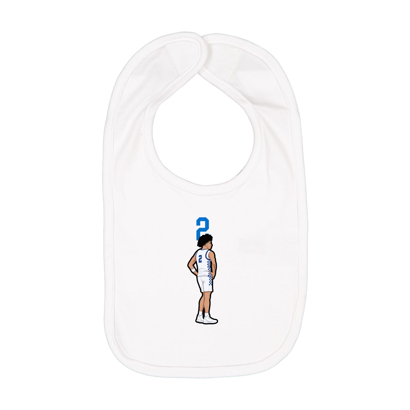 Infant Bib — Number Top in White