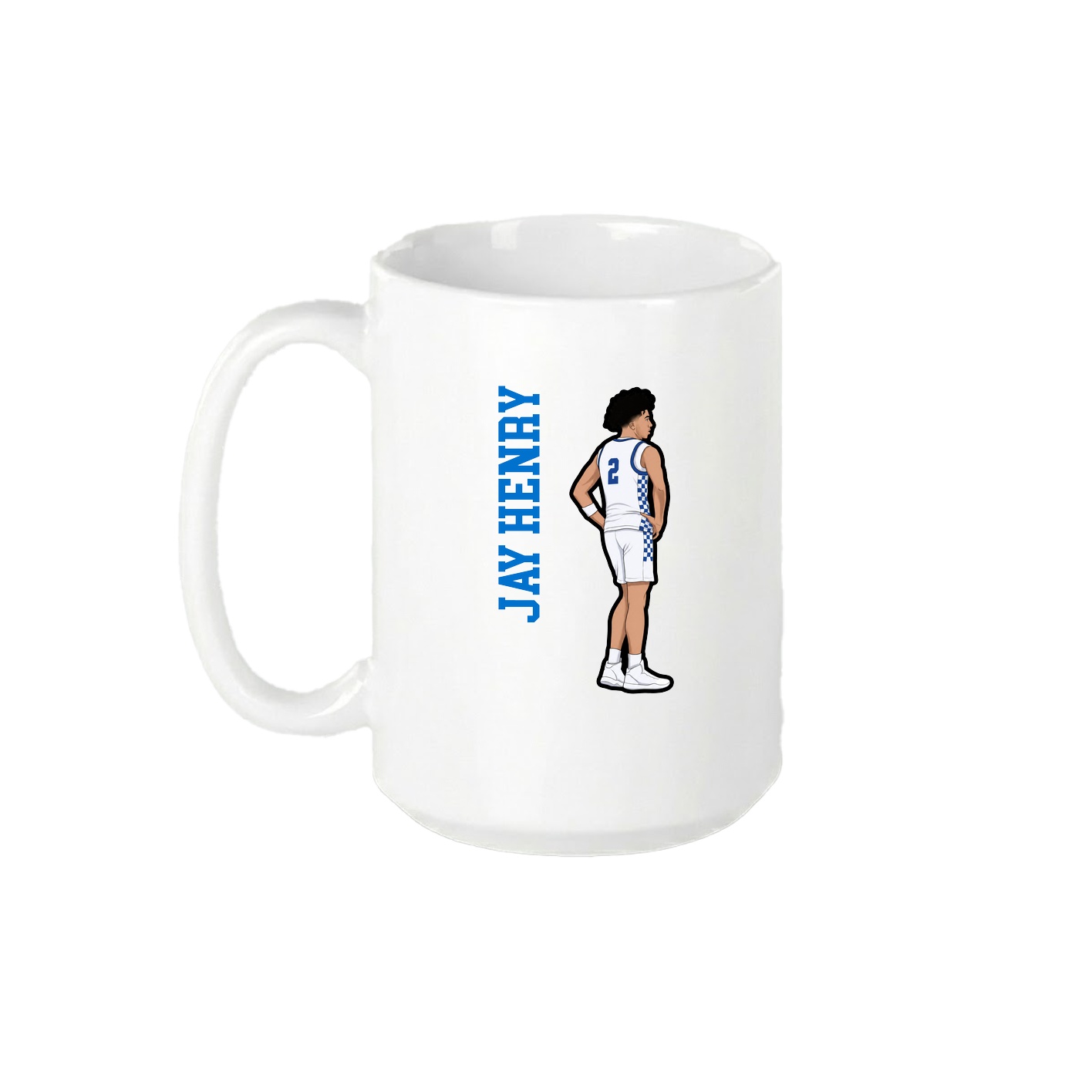 15oz Coffee Mug — Name Vertical in White