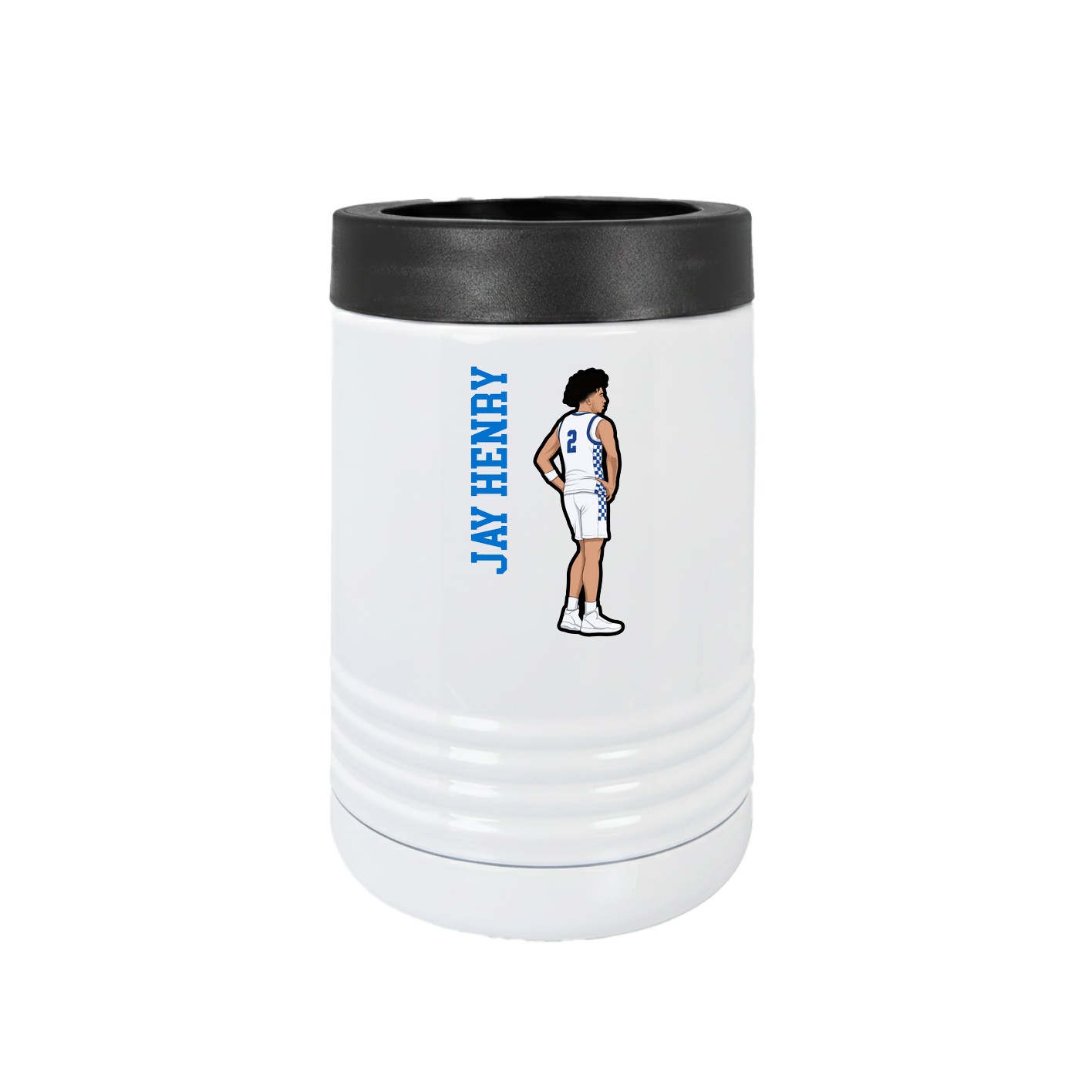 Beverage Holder — Name Vertical in White