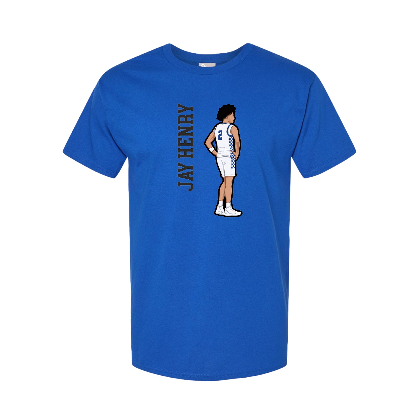 Youth Tee — Name Vertical in Royal