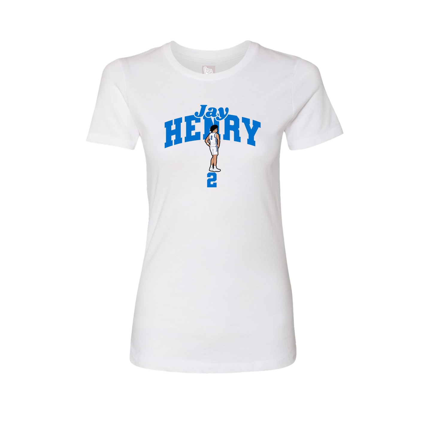 Fitted Women's Tee — Signature Arch in White