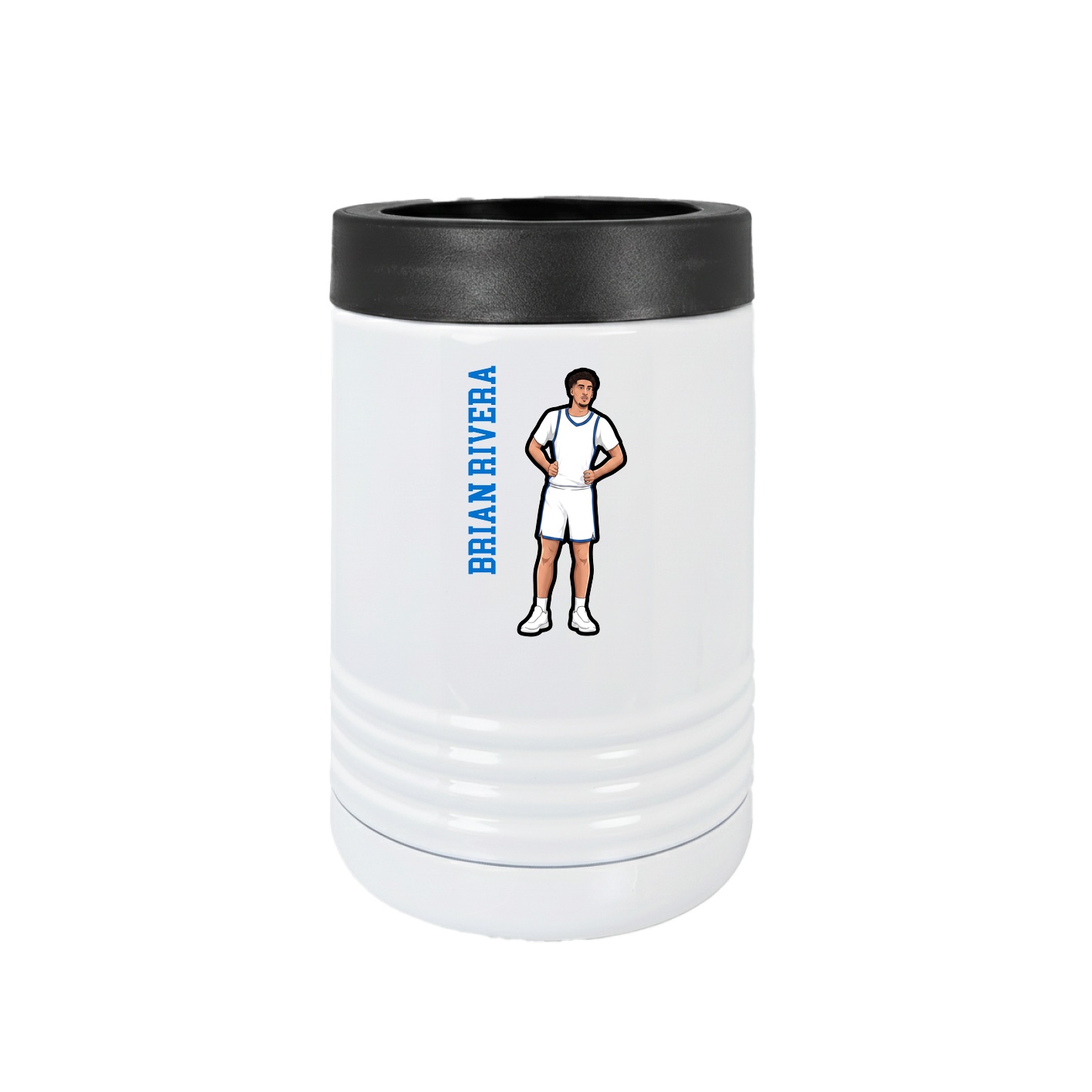 Beverage Holder — Name Vertical in White