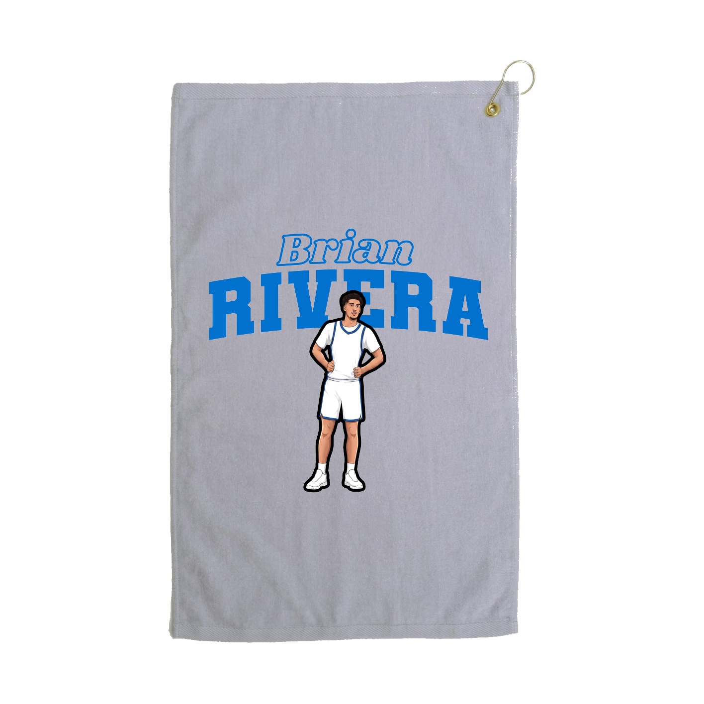Golf Towel — Name Arch in Grey