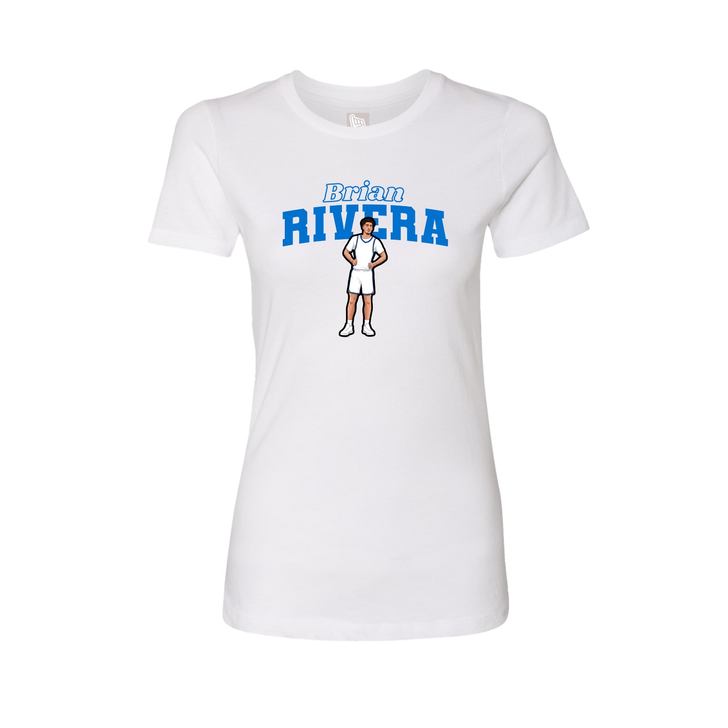Fitted Women's Tee — Name Arch in White