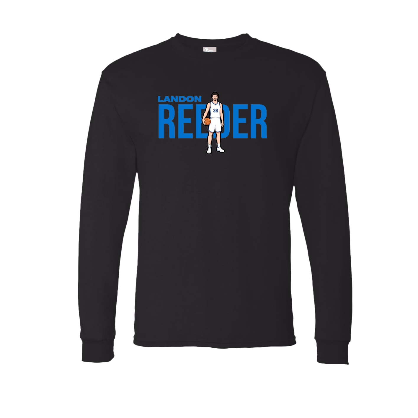 Long Sleeve Tee — Player Name in Black
