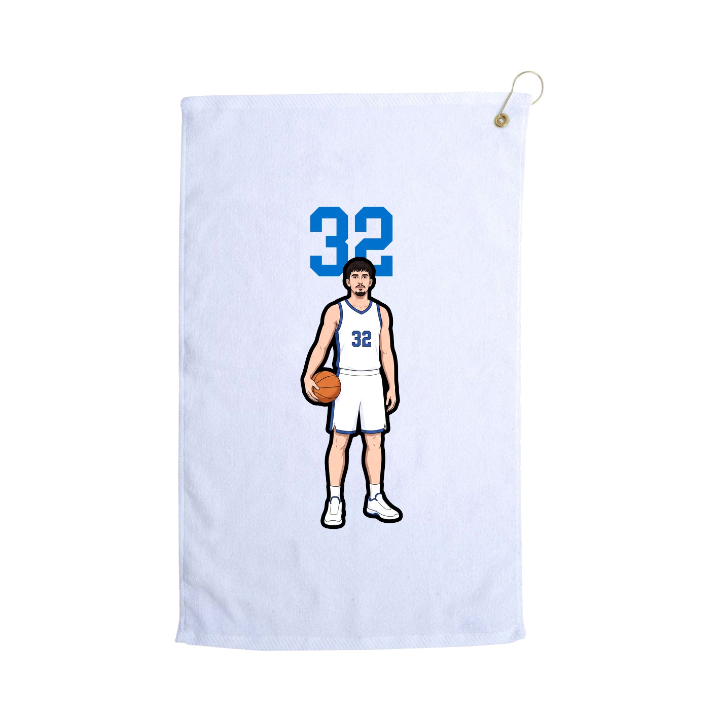 Golf Towel — Number Top in White