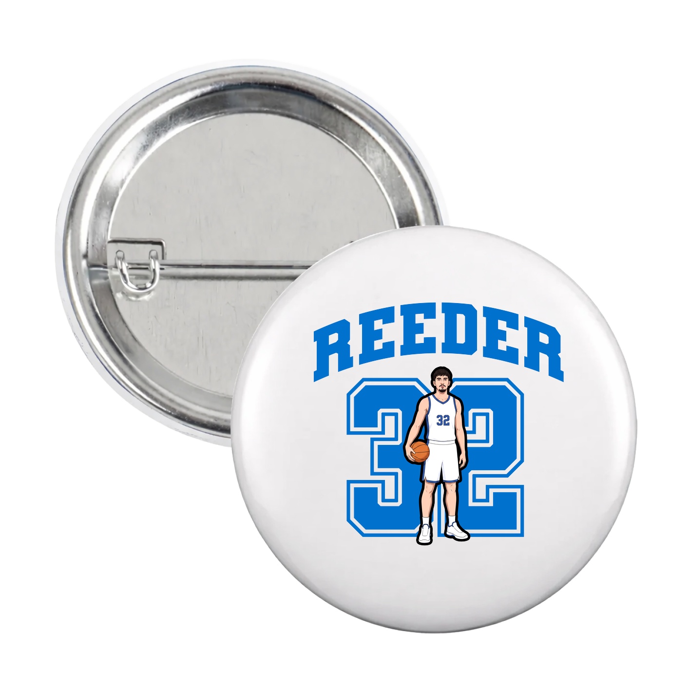 Game Day Button — Number in White