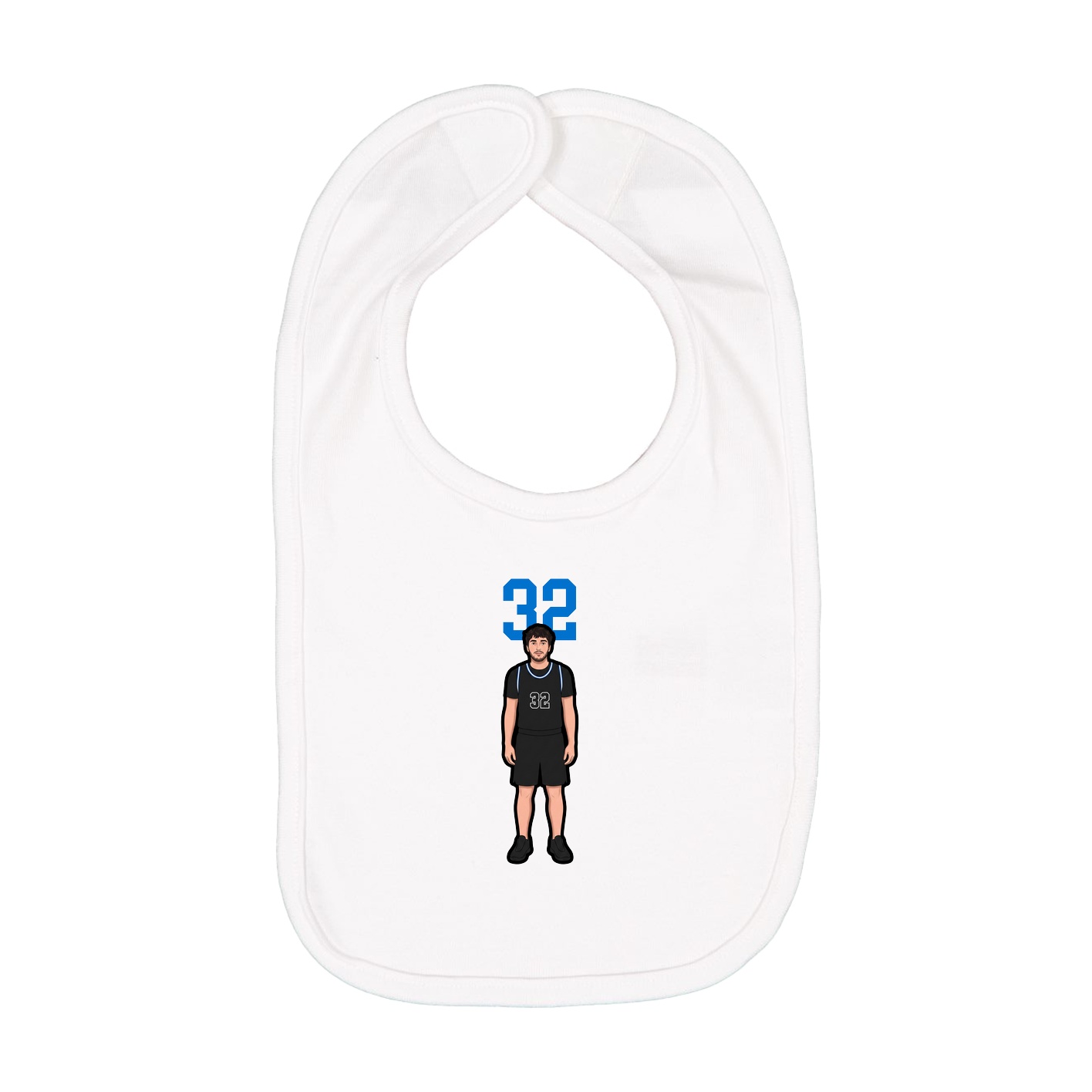 Infant Bib — Number Top in White