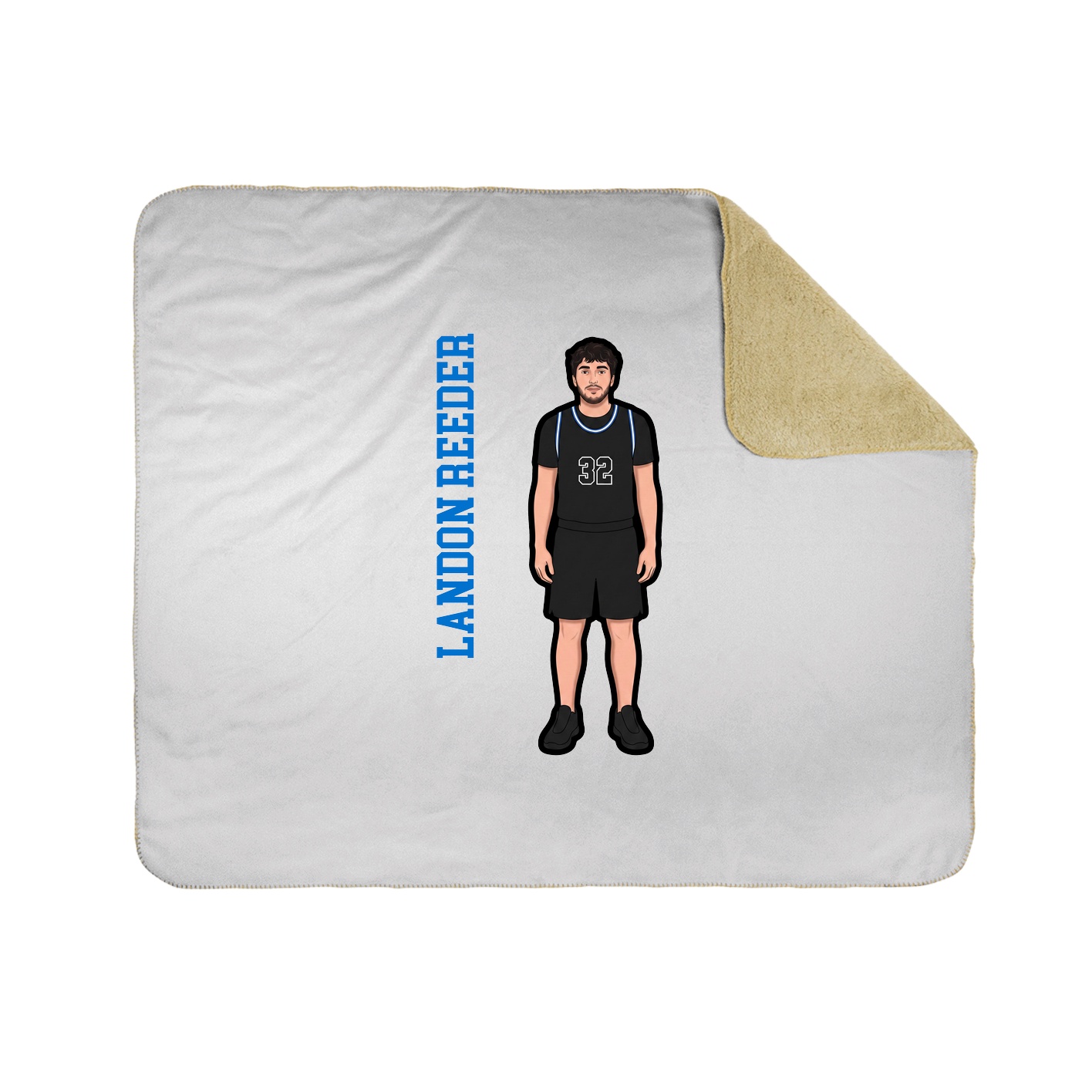 Throw Blanket — Name Vertical in White