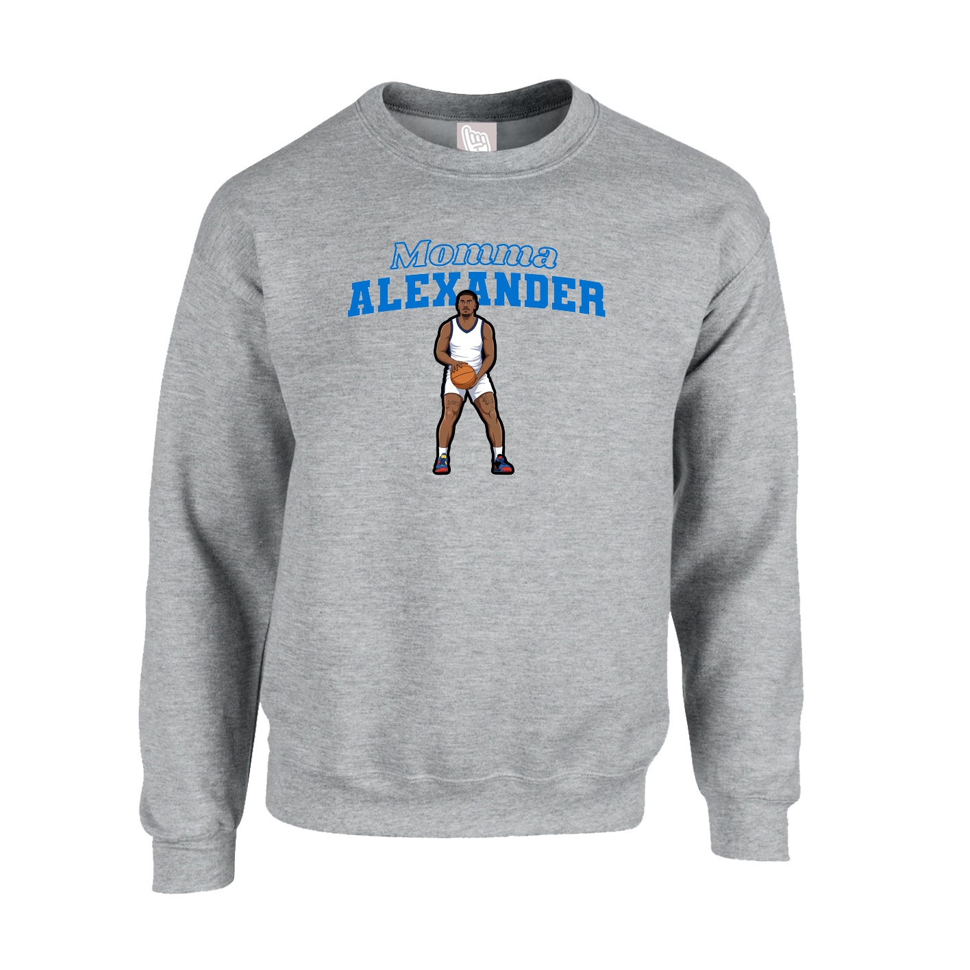 Fleece Crew — Mothers Day Block in Grey