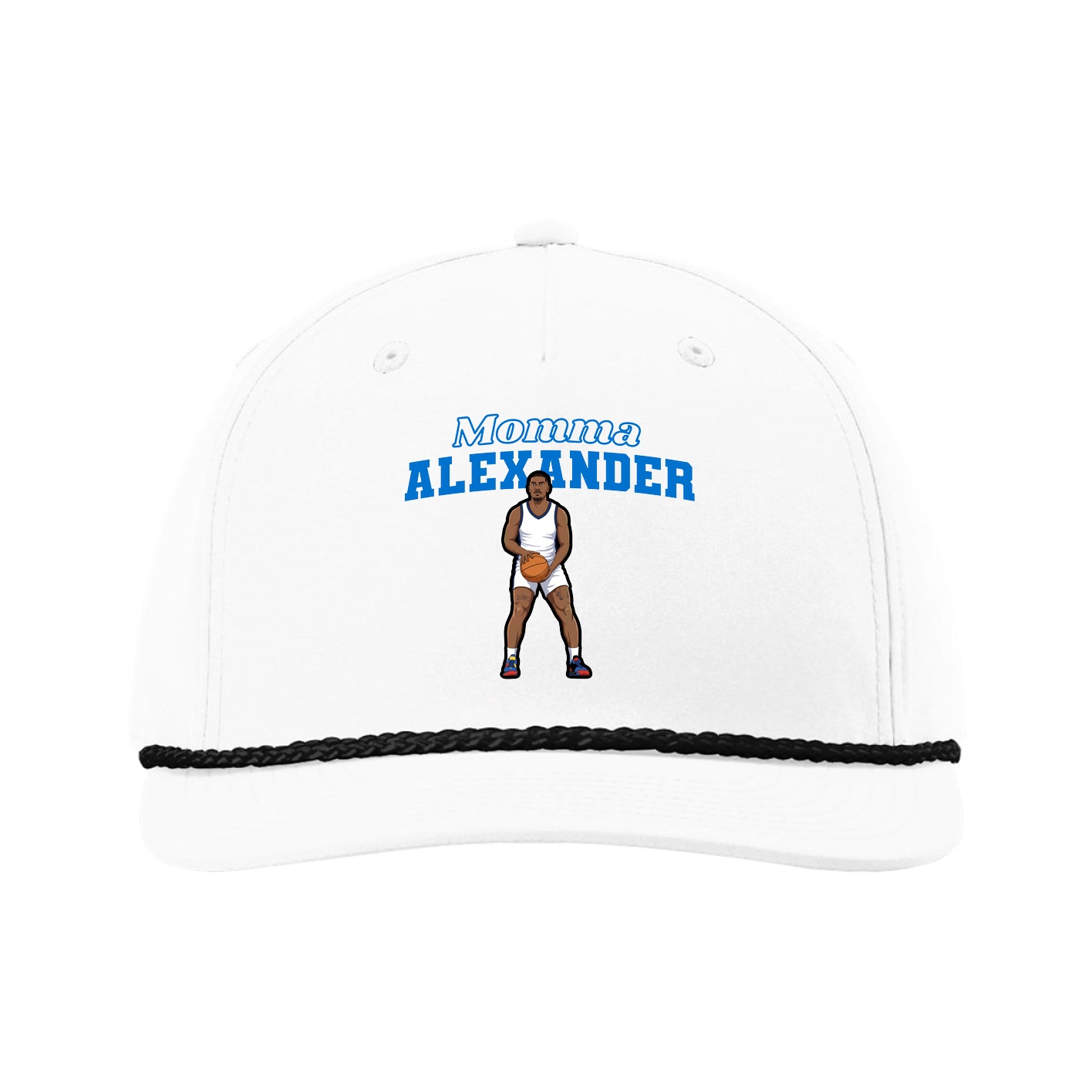 Five-Panel Classic Rope Cap — Mothers Day Block in White