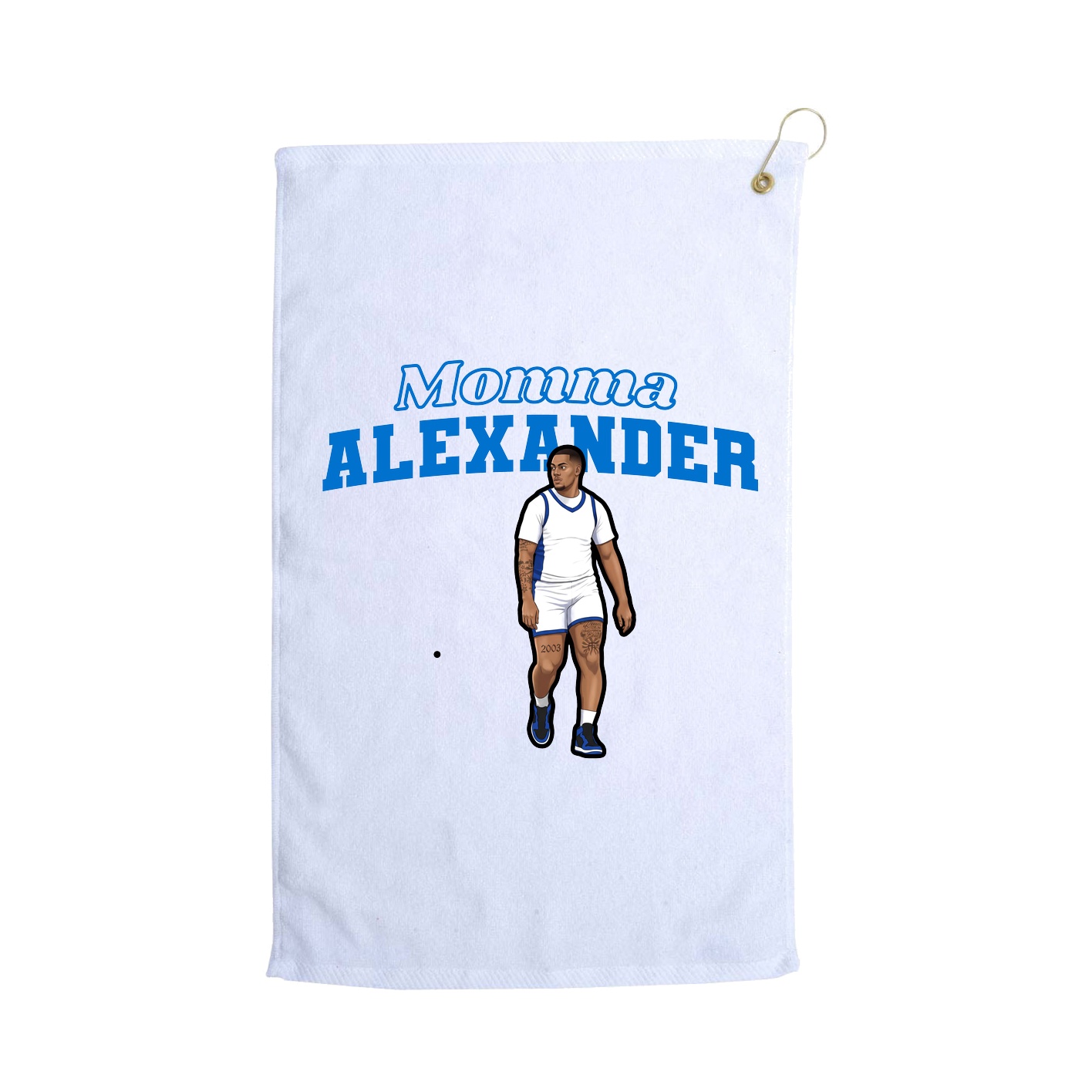 Golf Towel — Mothers Day Block in White